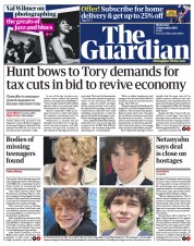 The Guardian front page for 22 November 2023