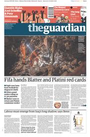 The Guardian (UK) Newspaper Front Page for 22 December 2015