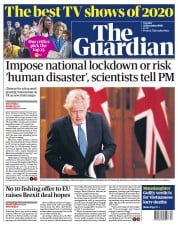 The Guardian (UK) Newspaper Front Page for 22 December 2020