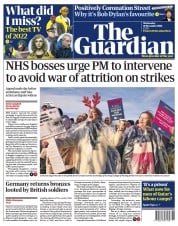 The Guardian (UK) Newspaper Front Page for 22 December 2022