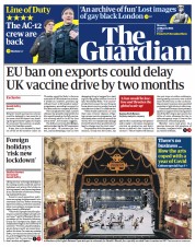 The Guardian (UK) Newspaper Front Page for 22 March 2021
