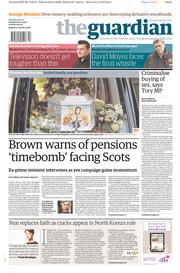 The Guardian Newspaper Front Page (UK) for 22 April 2014
