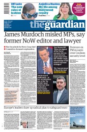 The Guardian (UK) Newspaper Front Page for 22 July 2011