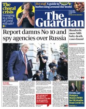 The Guardian (UK) Newspaper Front Page for 22 July 2020