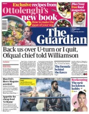 The Guardian (UK) Newspaper Front Page for 22 August 2020