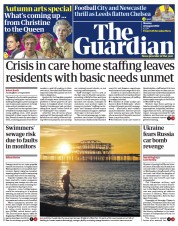 The Guardian (UK) Newspaper Front Page for 22 August 2022