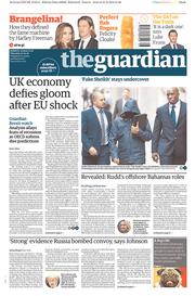 The Guardian (UK) Newspaper Front Page for 22 September 2016
