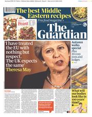 The Guardian (UK) Newspaper Front Page for 22 September 2018