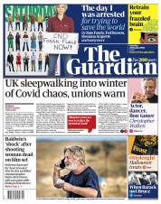 The Guardian (UK) Newspaper Front Page for 23 October 2021