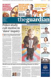 The Guardian Newspaper Front Page (UK) for 23 November 2013