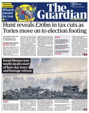 The Guardian front page for 23 November 2023