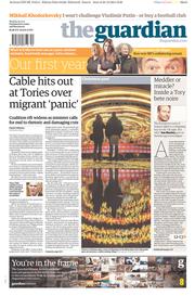 The Guardian Newspaper Front Page (UK) for 23 December 2013