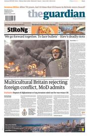 The Guardian Newspaper Front Page (UK) for 23 January 2014