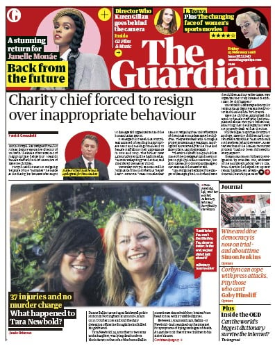 The Guardian Newspaper Front Page (UK) for 23 February 2018
