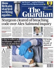 The Guardian (UK) Newspaper Front Page for 23 March 2021