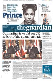 The Guardian (UK) Newspaper Front Page for 23 April 2016