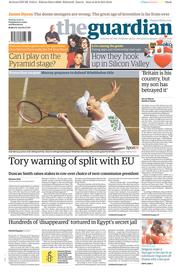 The Guardian (UK) Newspaper Front Page for 23 June 2014