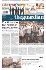 The Guardian (UK) Newspaper Front Page for 23 June 2017