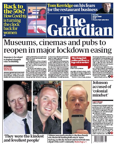 The Guardian Newspaper Front Page (UK) for 23 June 2020
