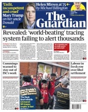 The Guardian (UK) Newspaper Front Page for 23 July 2020