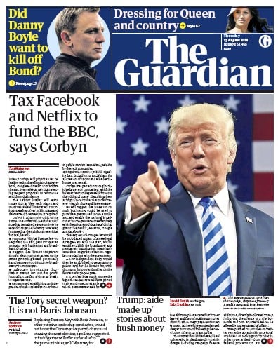 The Guardian Newspaper Front Page (UK) for 23 August 2018