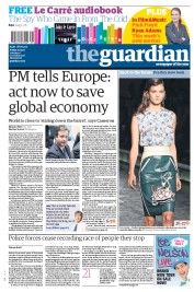 The Guardian Newspaper Front Page (UK) for 23 September 2011