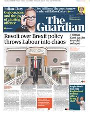 The Guardian (UK) Newspaper Front Page for 23 September 2019