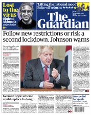 The Guardian (UK) Newspaper Front Page for 23 September 2020