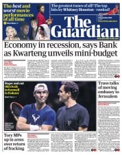 The Guardian (UK) Newspaper Front Page for 23 September 2022