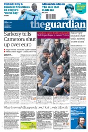 The Guardian Newspaper Front Page (UK) for 24 October 2011