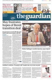The Guardian (UK) Newspaper Front Page for 24 October 2017