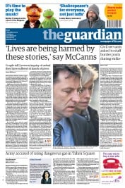 The Guardian (UK) Newspaper Front Page for 24 November 2011