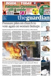 The Guardian (UK) Newspaper Front Page for 24 November 2012