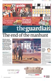 The Guardian (UK) Newspaper Front Page for 24 December 2016
