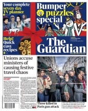 The Guardian (UK) Newspaper Front Page for 24 December 2022
