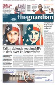 The Guardian (UK) Newspaper Front Page for 24 January 2017