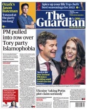 The Guardian front page for 24 January 2022