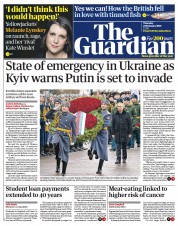 The Guardian (UK) Newspaper Front Page for 24 February 2022