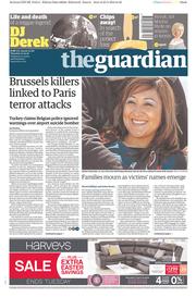 The Guardian (UK) Newspaper Front Page for 24 March 2016