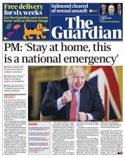The Guardian (UK) Newspaper Front Page for 24 March 2020