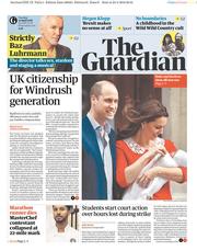 The Guardian (UK) Newspaper Front Page for 24 April 2018