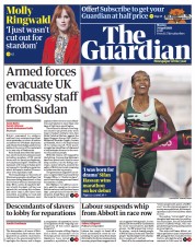 The Guardian (UK) Newspaper Front Page for 24 April 2023