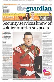The Guardian Newspaper Front Page (UK) for 24 May 2013