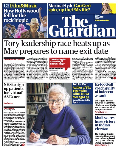 The Guardian Newspaper Front Page (UK) for 24 May 2019