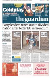 The Guardian (UK) Newspaper Front Page for 24 June 2016