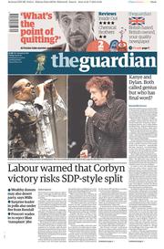 The Guardian (UK) Newspaper Front Page for 24 July 2015