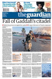 The Guardian Newspaper Front Page (UK) for 24 August 2011