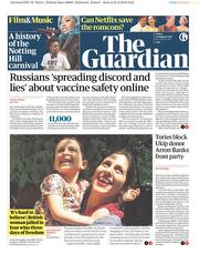 The Guardian (UK) Newspaper Front Page for 24 August 2018