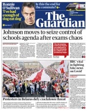 The Guardian (UK) Newspaper Front Page for 24 August 2020