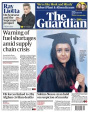 The Guardian (UK) Newspaper Front Page for 24 September 2021